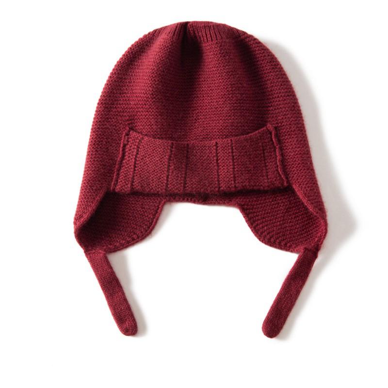 Warm Cashmere Knit Beanie Hat With Ear Flaps Unisex Winter Cap Men Women Kids