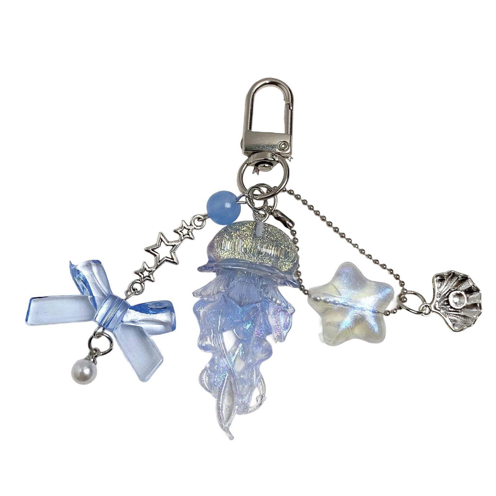 

Jellyfish Shine Phone Strap Elegant Keychain Hanging Decoration For Backpack Purse Gift Resin Alloy Accessory 1