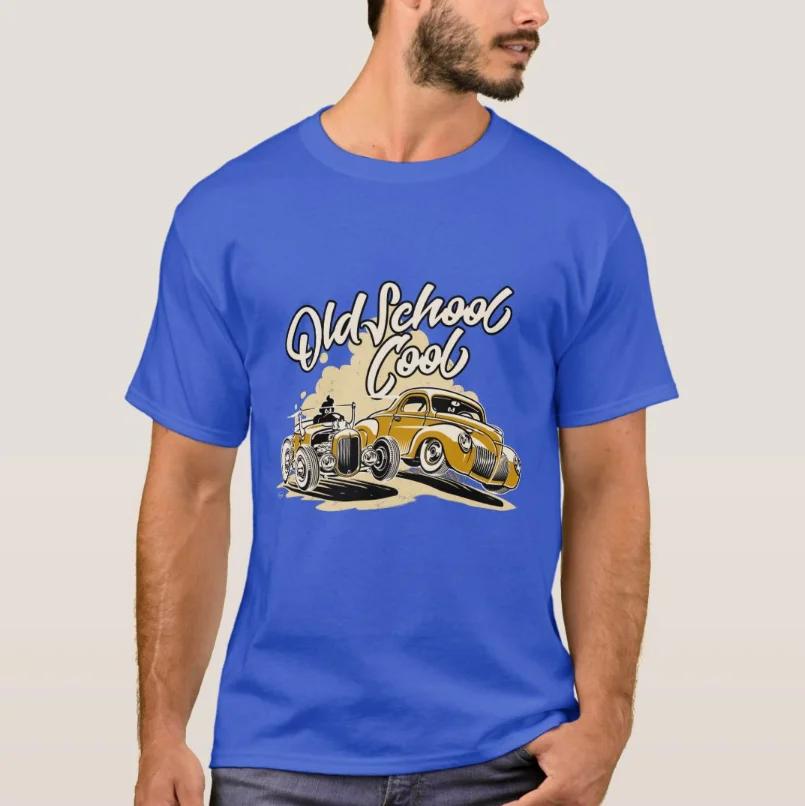 Old School Cool  Hot Rod and Custom Cartoon Car TShirt New 100 Cotton Short Sleeve ONeck Tshirt Casual Mens Top