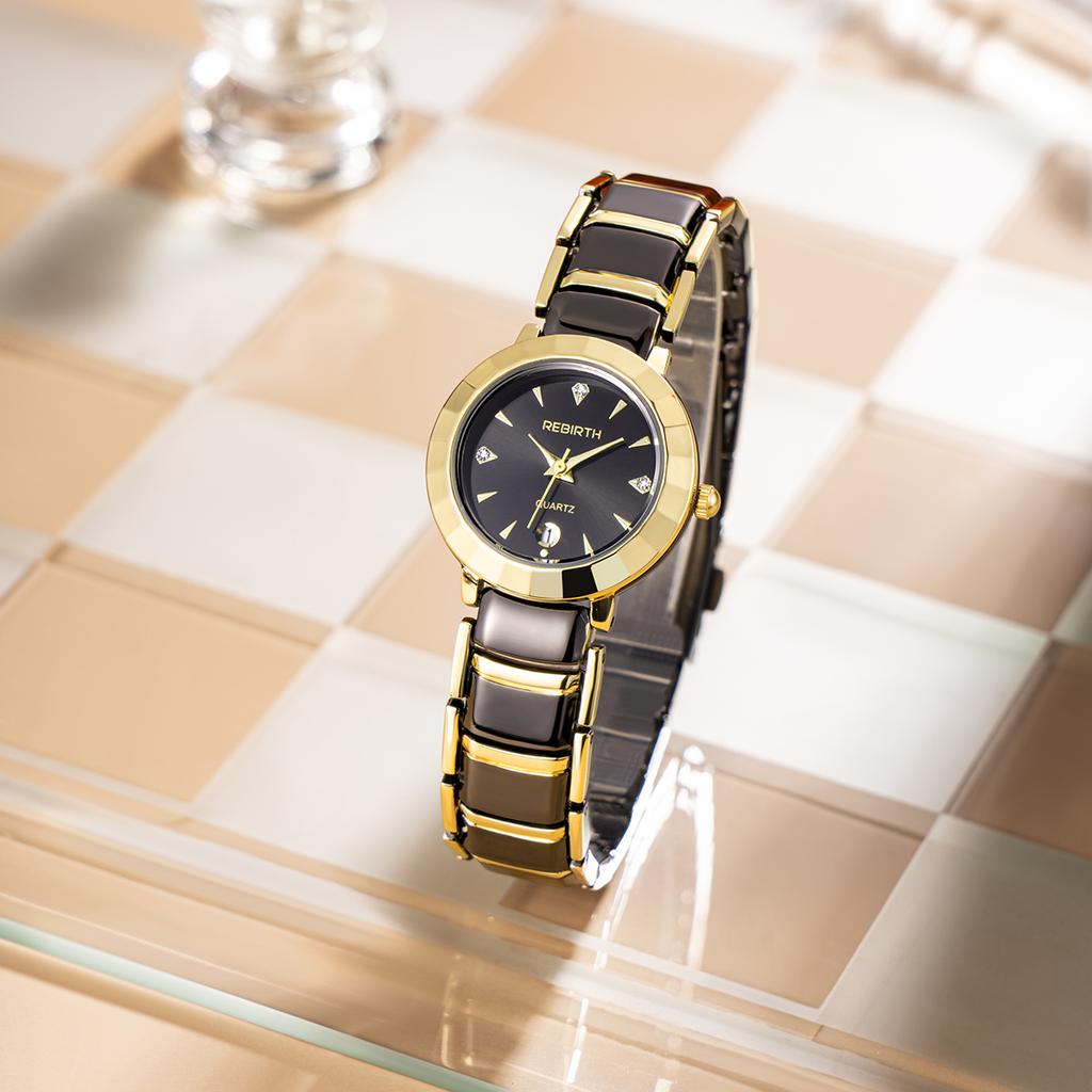 Senior Women's Elegant and Generous Calendar Display Quartz Watch Versatile Casual Wrist Watch