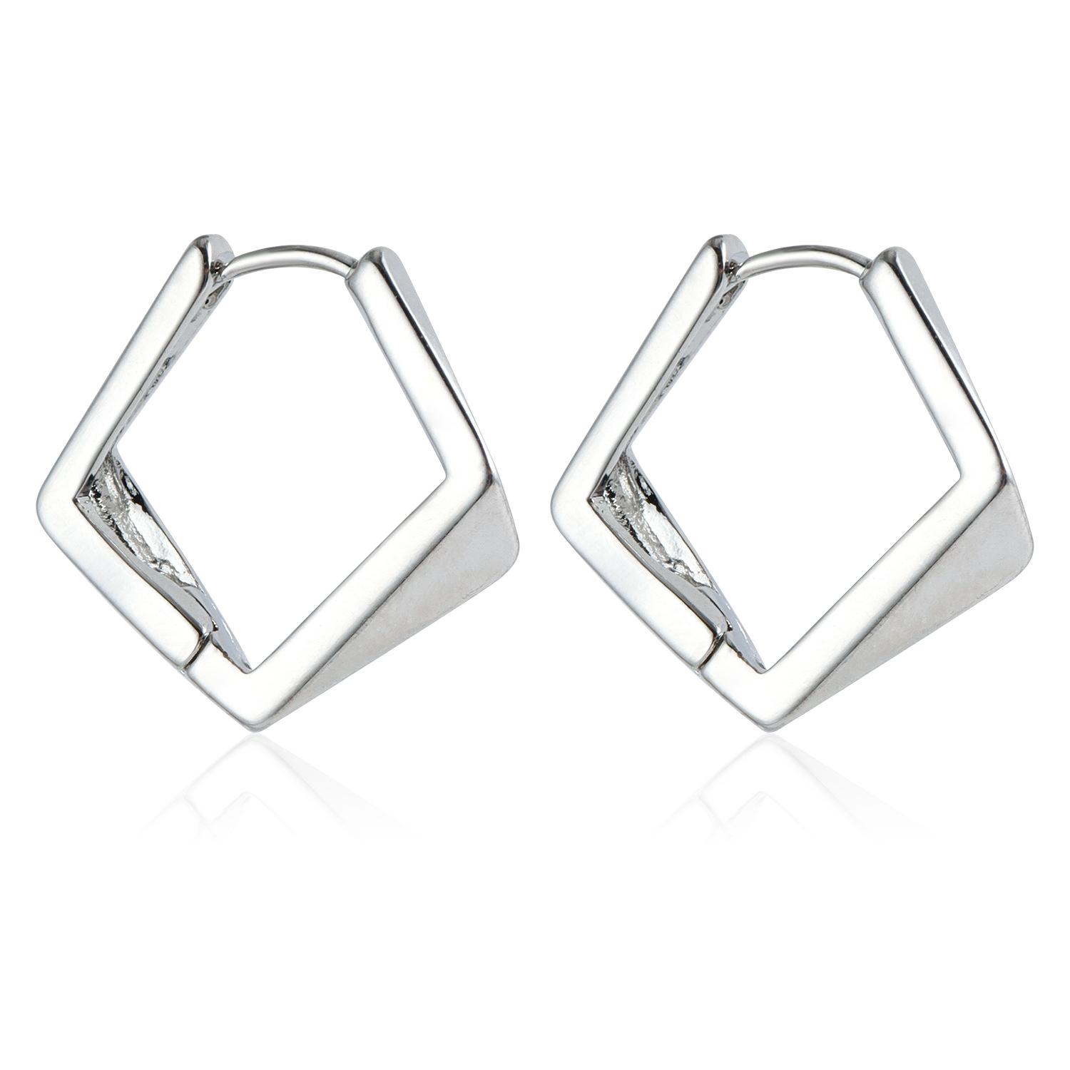 

Geometric Irregular Niche Design Polygon Metal Wind Simple Versatile Fashion Earrings Ear Buckles Commuter Earrings