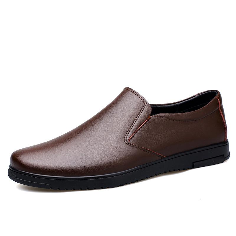 

Large size men s shoes one foot loafers men s foreign trade lazy shoes spring and summer foot cover cowhide casual leather shoes men 45