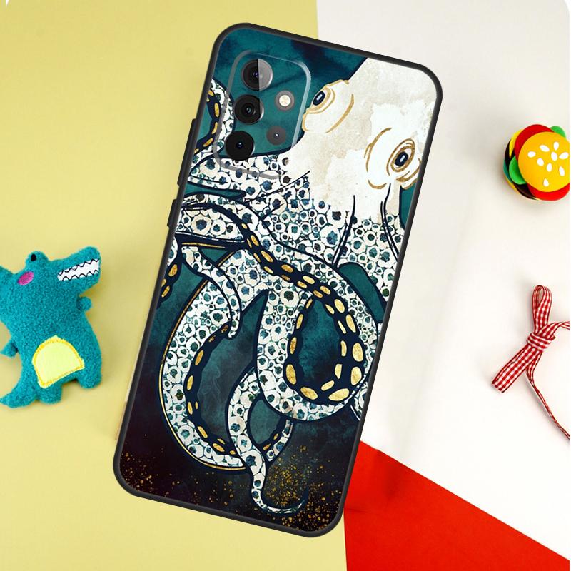 Marine Life Ocean Octopus Case For Samsung Galaxy A54 A34 A24 A14 A12 A22 A32 A42 A52 A72 A52S A51 A71 A13 A53 Cover