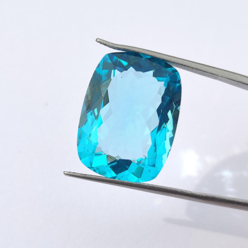 Beautiful Jewelry Making Sky Blue Topaz Shade Long Cushion Glass Stone, 22.60 Carat, 22x16x10 MM Size.