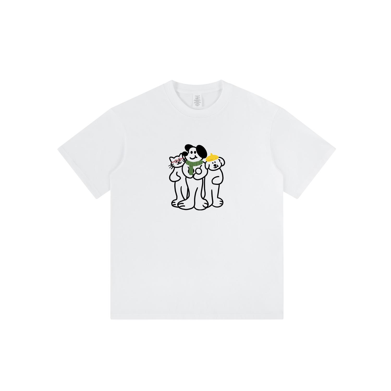 

Women s 2024 Animal Cartoon Print Short Sleeve T-Shirt - Summer Pure Cotton, Versatile American High Street Casual Style L рожевий