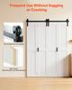 Bifold Barn Door, 1829 x 2134 mm, MDF Bi-Fold Sliding Closet Doors, Hardware Kit Included, H-Frame Space-Saving Design, Pre-Assembled Panels for