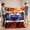 Oilers Logo On Orange Background Print Blanket Soft and Cozy Perfect for the Living Room Bed Sofa or a Nap,gift