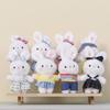 Cute Bunny Plush Toy With Overalls For Car Rearview Mirror Decor