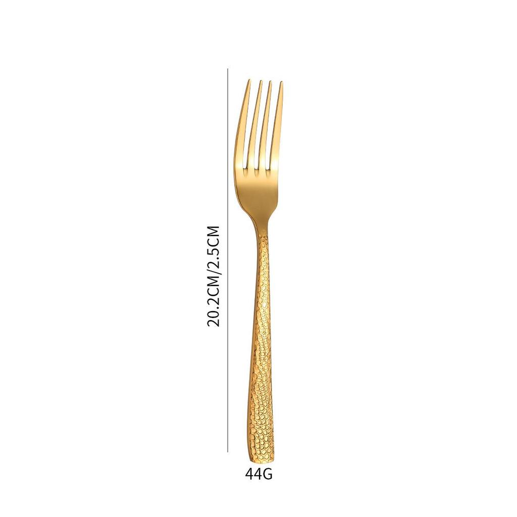 6-Piece Cross-Handle Snake Pattern Titanium-Plated Stainless Steel Cutlery Set (Knife, Fork, and Spoon)