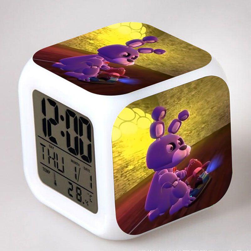 Bear Multifunction Fnaf 7color Digital Alarm Clock Led Watch Alarm Cube Clock