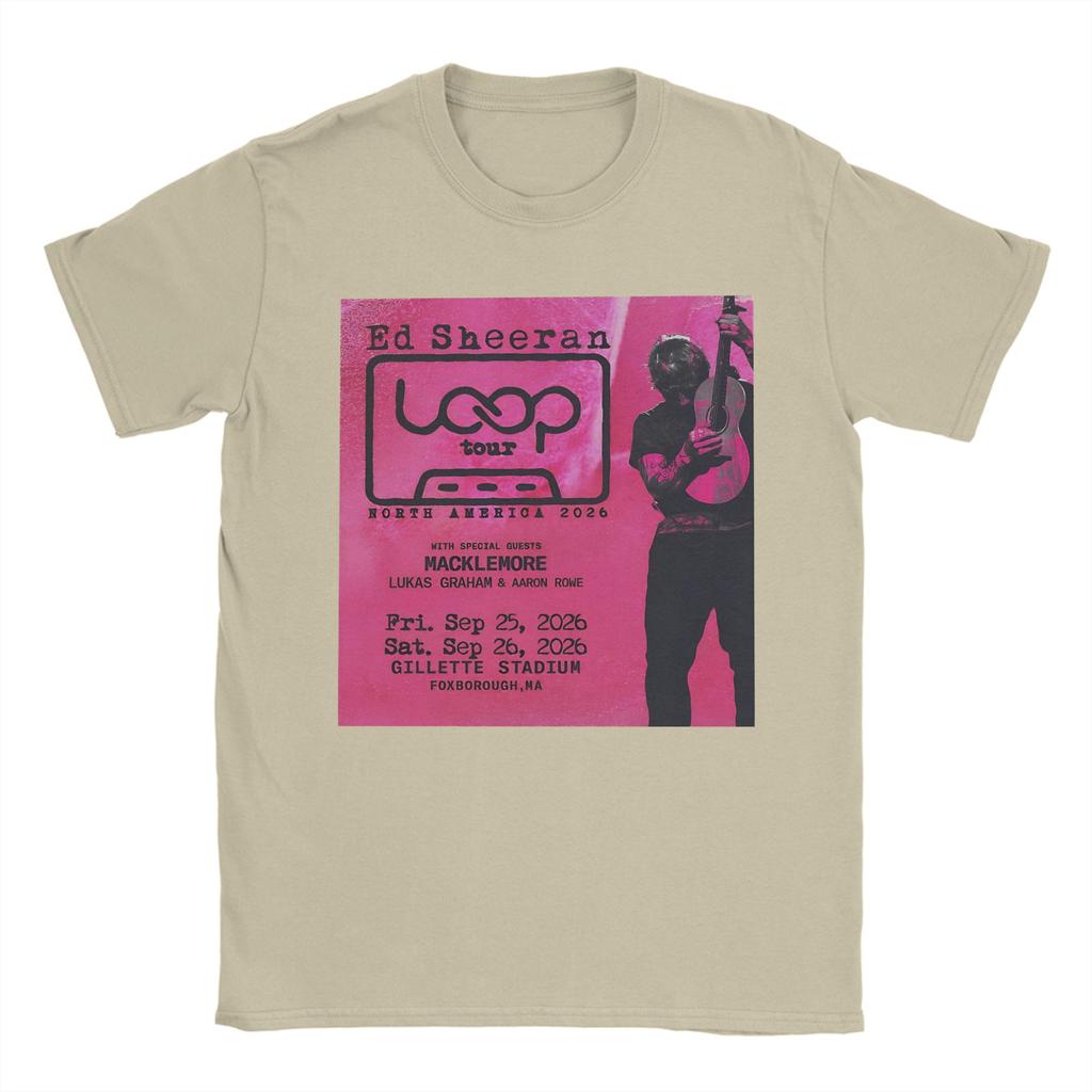 Ed Sheeran Loop Ed America Tour 2026 TShirt Summer Cool T Shirts Men Cotton O Neck Oversized Tees Short Sleeve Vintage Tshirt