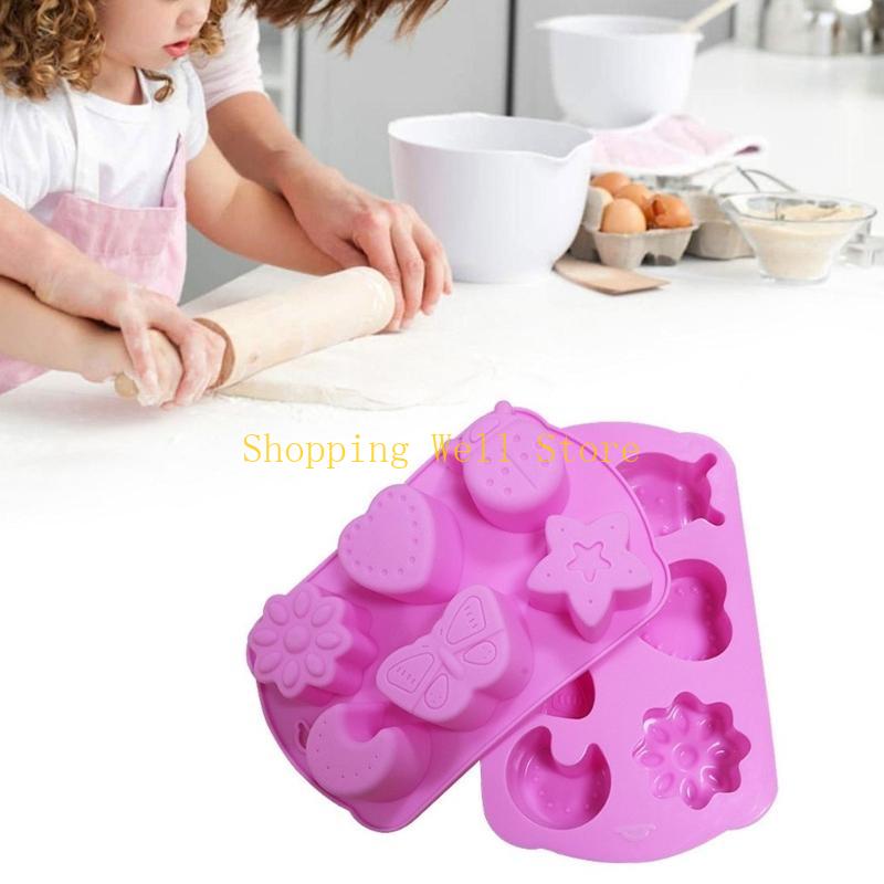 KX4B 6 Cavitys Molds Baking Molds Fondant Molds Silicone Candy Molds Insect