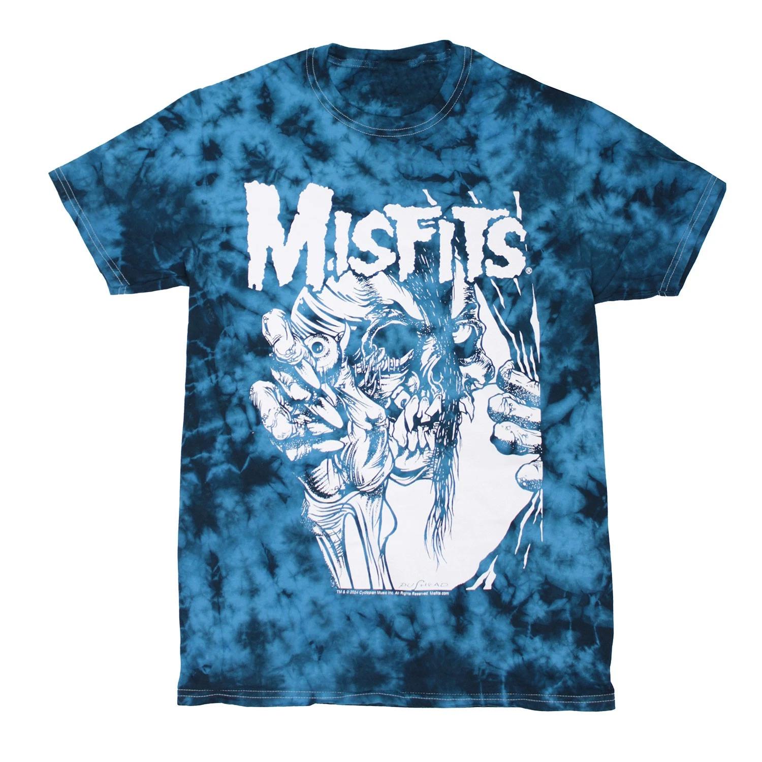 Men s Misfits Eyeball Blue Tie Dye Tie Dye T-shirt Large Blue XS
