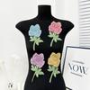 1Pc Garment Accessories Fabric Sticker 3D Peony Fashion Dress Embroidered Sewing DIY Stickers Cheongsam Patch Flower Applique
