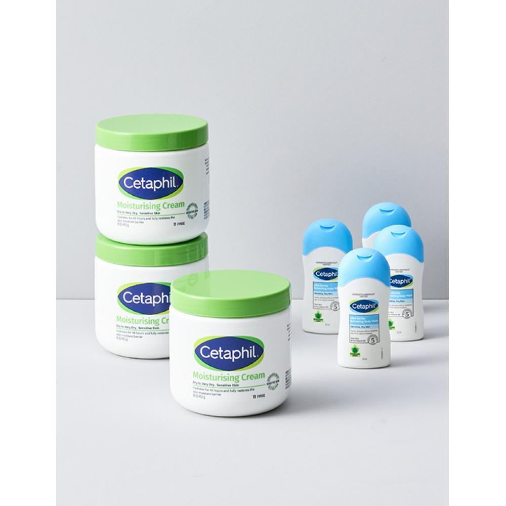 Cetaphil Moisturizing Highly Moisturizing Cream 453g Set Of 3 + Spatula Body Wash 50ml 4 Free