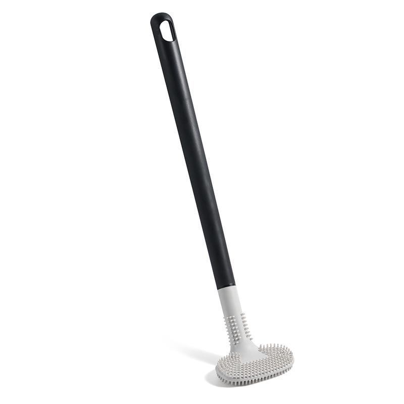 Double-Sided Long Handle Toilet Brush with Soft Bristles for Efficient Cleaning
