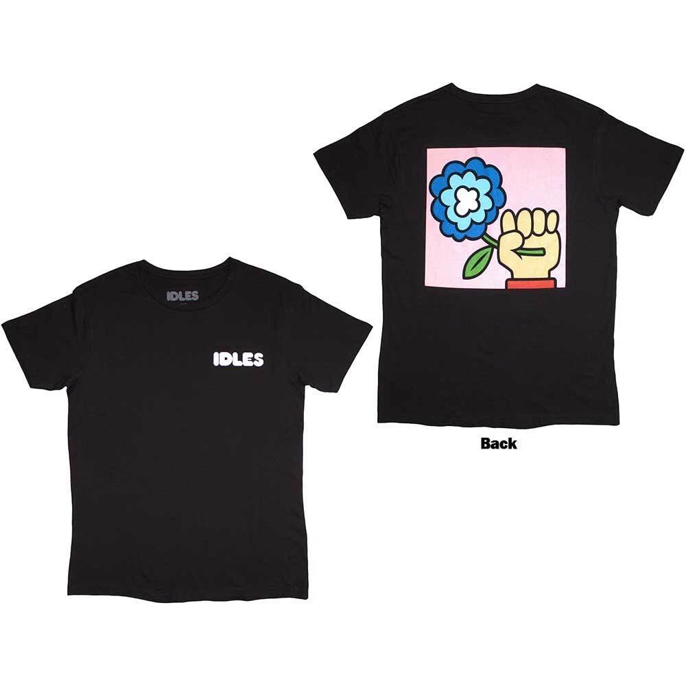 Idles Cartoon Flower T-Shirt Black New XXL