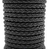 3 Yards Braided Leather Strap Black 5mm Round Regenerated Leather Cord for Bracelet Making