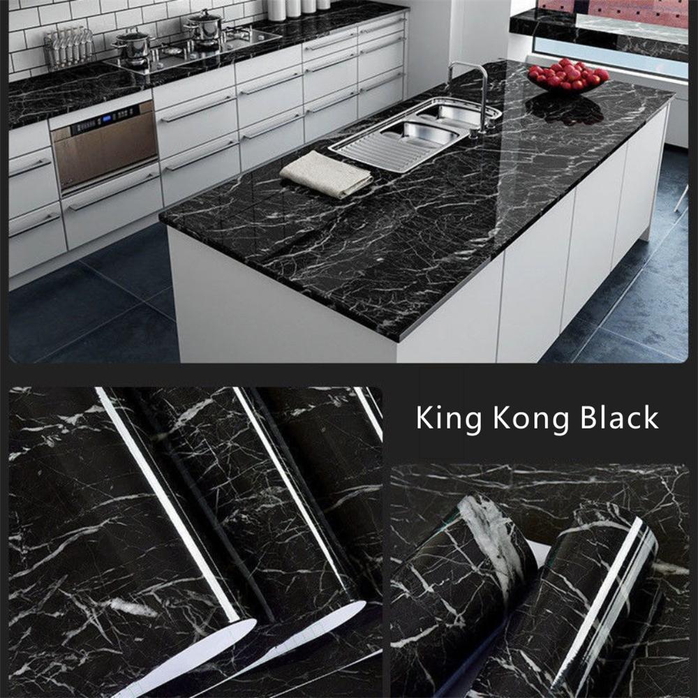 Marble Vinyl DIY Self Adhesive Wallpaper Bathroom Kitchen Contact Paper Waterproof Oil-proof Heat-resistant For Furniture Decor