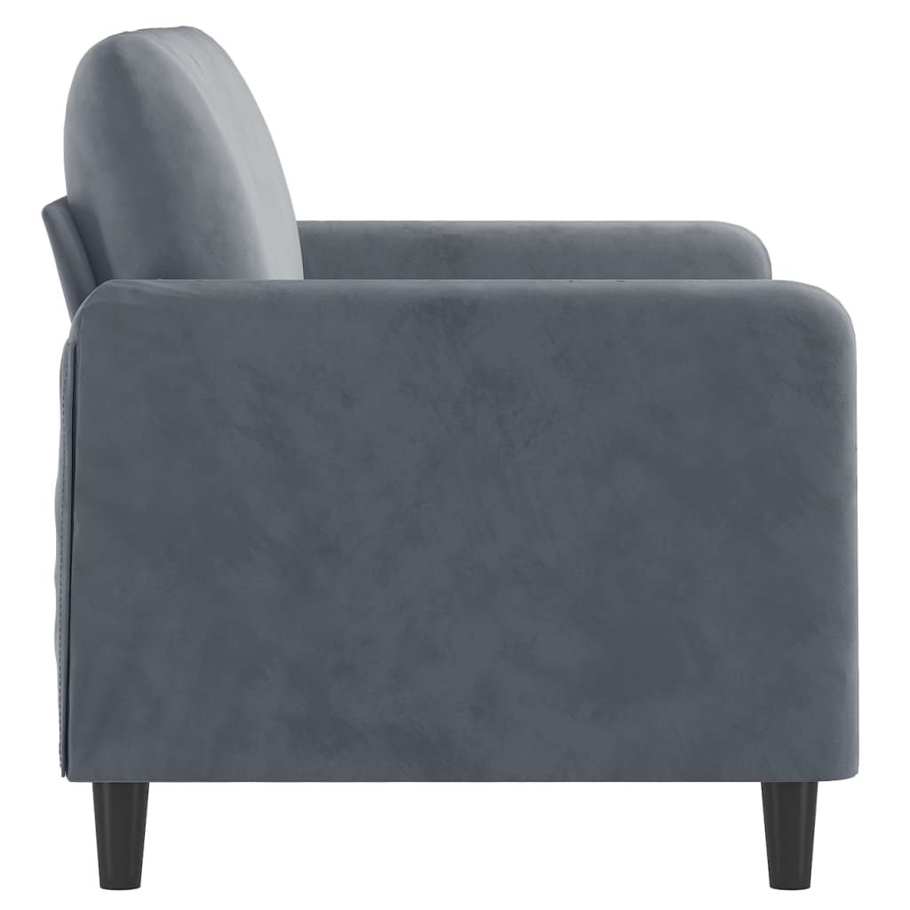Vidaxl 2-Seater Sofa, Dark Grey, 120 Cm, Upholstered In Velvet