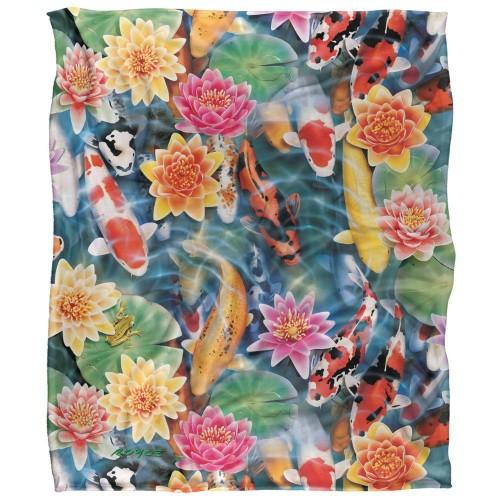 Royce McClure Silky Koi Fish Garden Supersoft Blanket