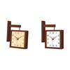 Holz Quadratische Uhr, Modern Kreatives Design Tickenlos Doppelseitige Uhr, Wanduhr für Hotel
