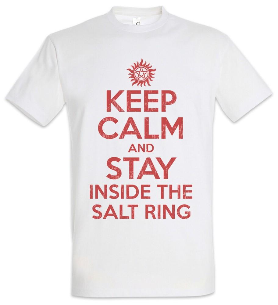 

Keep Calm And Stay Inside The Salt Ring Men s T-Shirt Supernatural Fun Logo XL