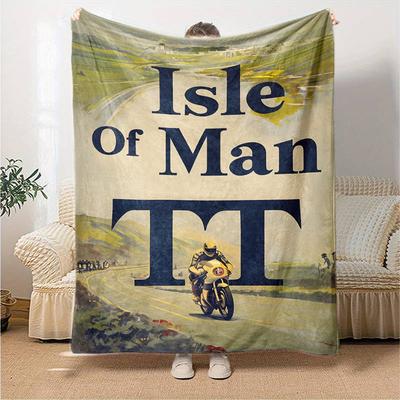 Isle Man Tt Blanket Comfortable Perfect for Couch Picnics Office Chair for All Occasions Modern Unique Gift for Family and Friends Camping