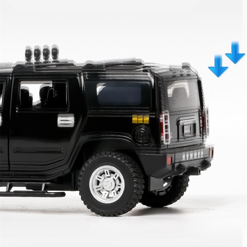 1/24 Hummer H2 Legierungsauto Modell Diecasts Metallspielzeug Fahrzeuge Hohe Simulation Sound Licht Sammlung Kinder Exquisite Geburtstagsgeschenke