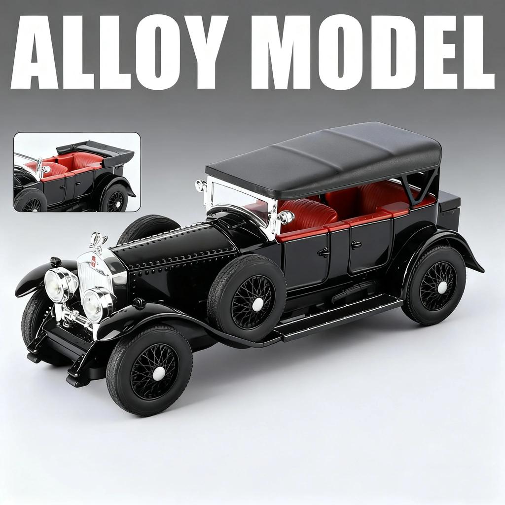 1:32 Alloy Classic Old Car Model Metal Retro Luxy Vehicles Car Model Simulation Sound Light Kids Toys Gift Diecast Alloy Car