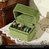 Multi-Slot Ring Holder Protective Jewelry Storage Box Portable Earrings Box Compact Velvet Jewelry Box For Jewelry Display Home