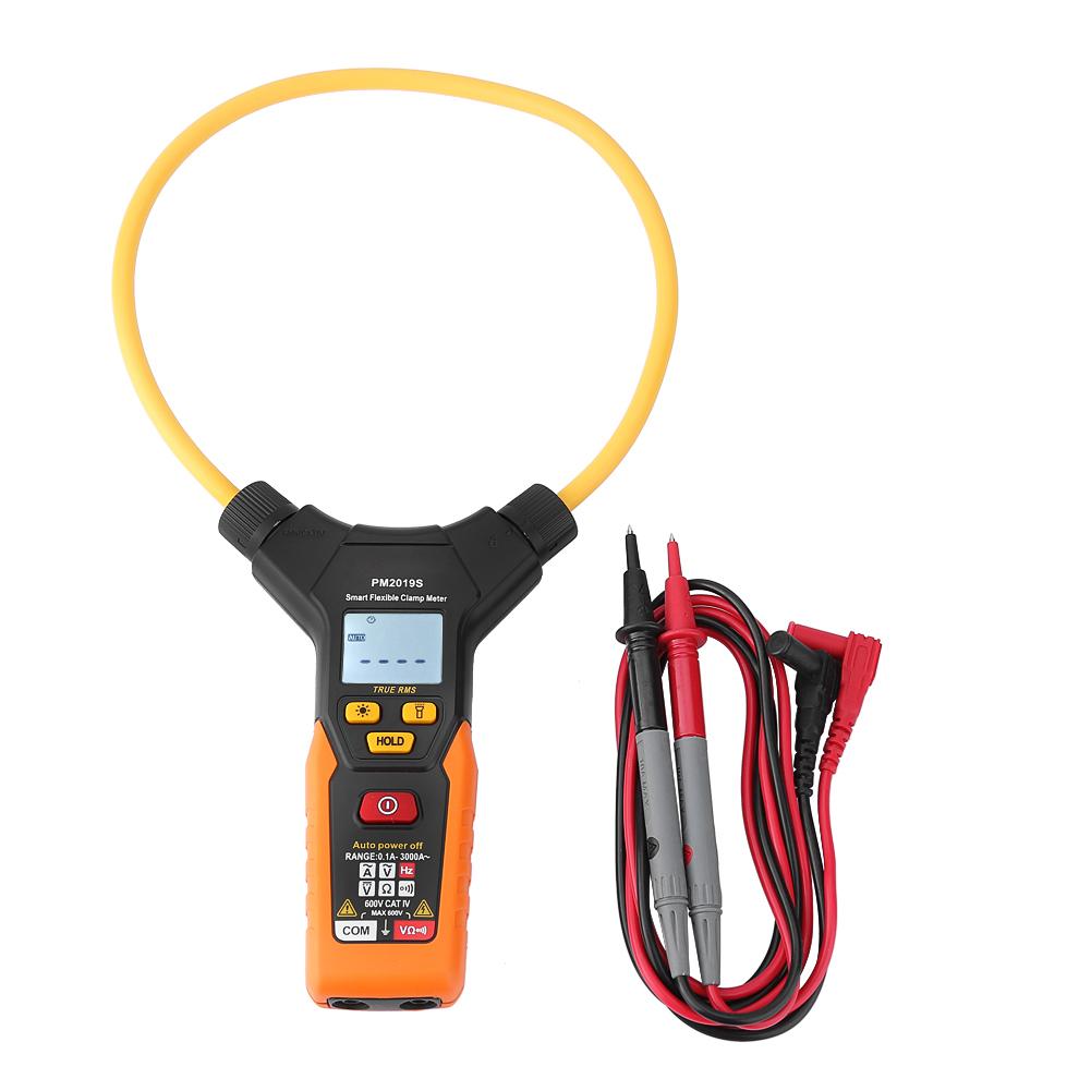 PEAKMETER PM2019S Handheld Digital Flexible Clamp Meter 3000A AC Current Multimeter