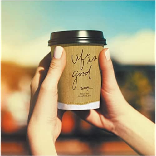 Japan Dixie Paper Cups, 273ml (9 Oz), Kraft Flavor, Pack of 40, Hot and Iced, Made In Japan, Cafe Style, Disposable, Insulated, Heat-Resistant, Commer