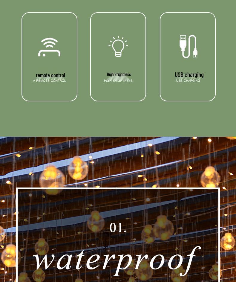 Waterproof Solar Wish Ball String Lights for Outdoor Patio, Garden, or Balcony Decor