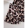 Completo Due Pezzi Top con Fiocco Stampato e Pantaloni a Zampa Maculati abbigliamento per bambini