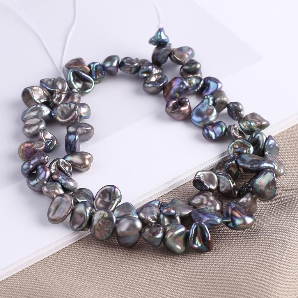1String, Black Natural Freshwater Pearls, Baroque Irregular Pearl Beads, 6-9mm, for DIY Jewelry Making, Unique Birthday Party Wedding Crafts, 36cm