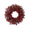 Christmas Kitchen Cabinet Wreaths With Plaid Bow Ribbon Hanging Cabinet Doors Wreaths Decorative For Kitchen Window Outdoor Indoor Holiday Decor