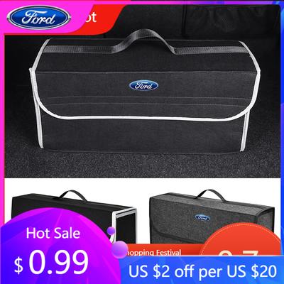 Car Sticker Hot For Ford Car Trunk Organizer Large Capacity Folding Storage Bag For Ford Focus Mondeo Kuga Fiesta MK7 Escort Exp