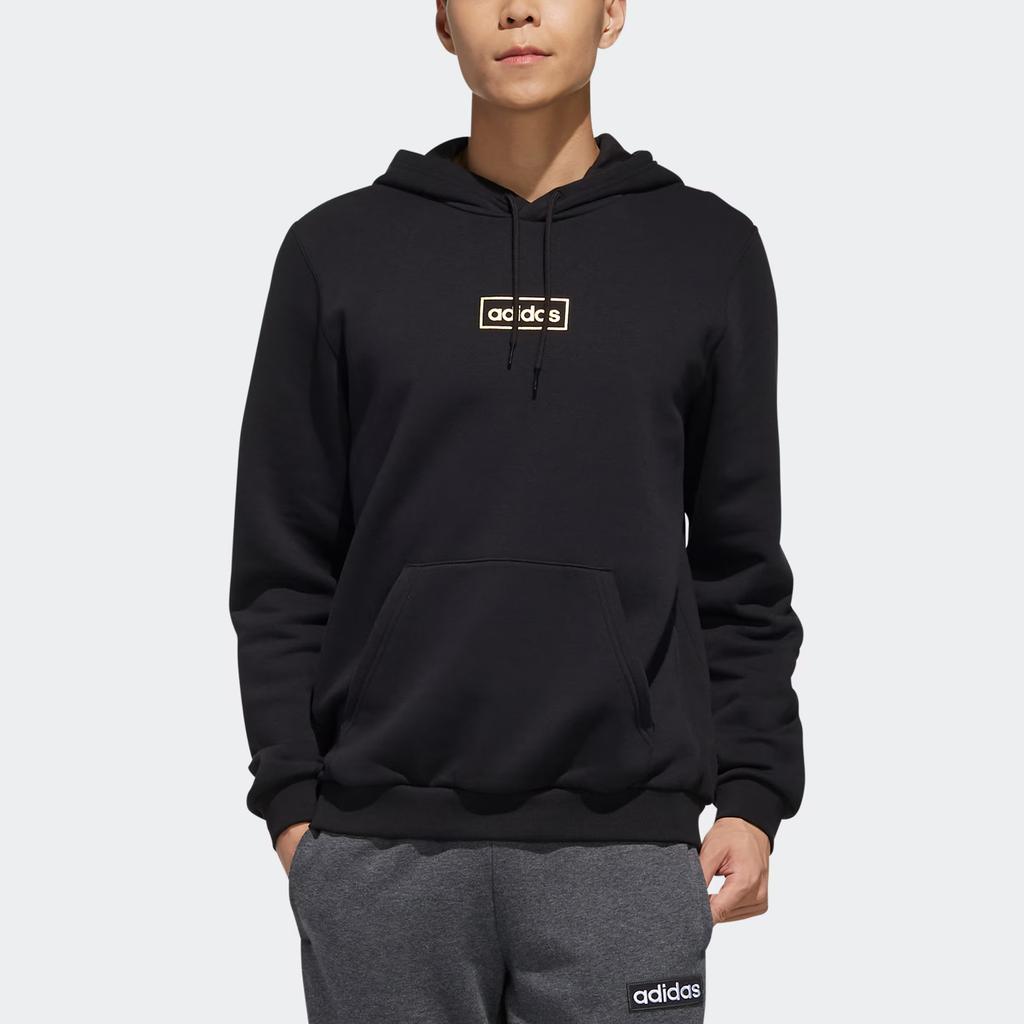Adidas Neo New Year Series Small Logo Velvet Hoodie Men Hoodie Black FP7484