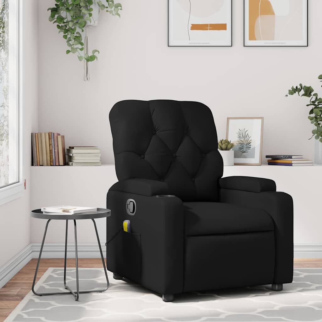 Massage Relax Chair Faux Leather Black