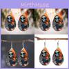 Halloween Themed Hooded Jacket Skull Pattern Droplet Shaped Acrylic Earrings For Trendy Casual Wear