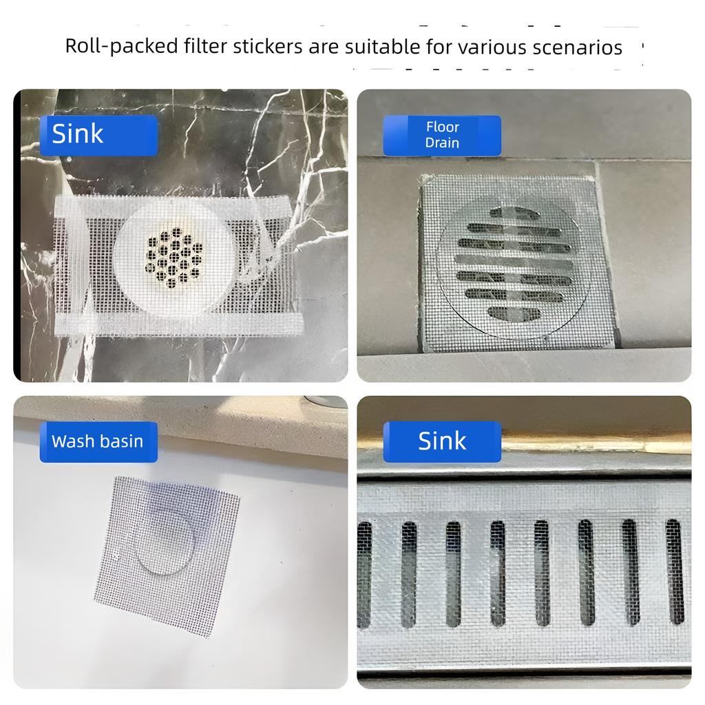Rectangular Drain Sticker Disposable Bathroom Toilet Household Sewer Anti-Clogging Hair Filter Net Insect-Proof Universal