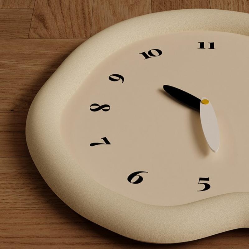 Modern Minimalist Cream Living Room Wall Clock Elegant Stylish Decor Silent Quartz Battery Operated High End Home Decoration