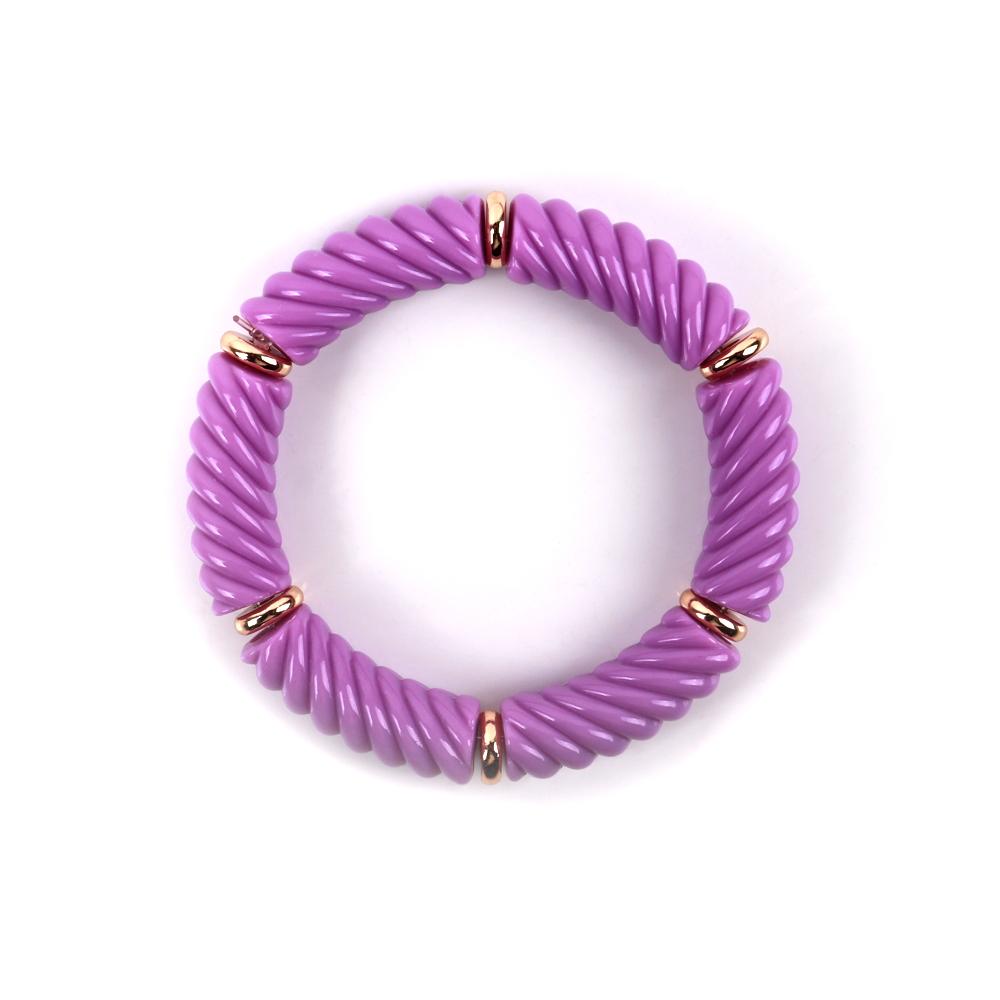 Bohemain Acrylic Twist Bamboo Stack Elastic Bracelets for Women Men 2025 Colorful Resin Tube Beads Bracelet Bangle Jewelry Gift