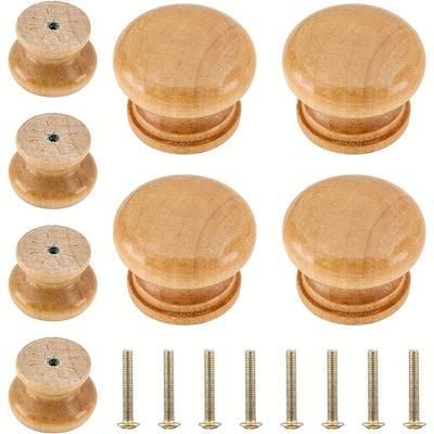 16 Stück Holzkommodenknöpfe Runde Schrankknöpfe Pilz Schubladengriffe mit Befestigungsschrauben