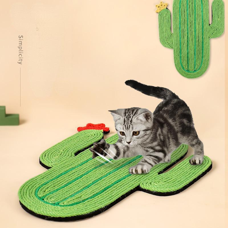 Tappetino da Riposo per Gatti in Sisal da Parete, Tiragraffi per Gatti a Forma di Cactus, Tiragraffi Resistente, Tappetino Antiscivolo, Giocattoli per Animali per l'Esercizio