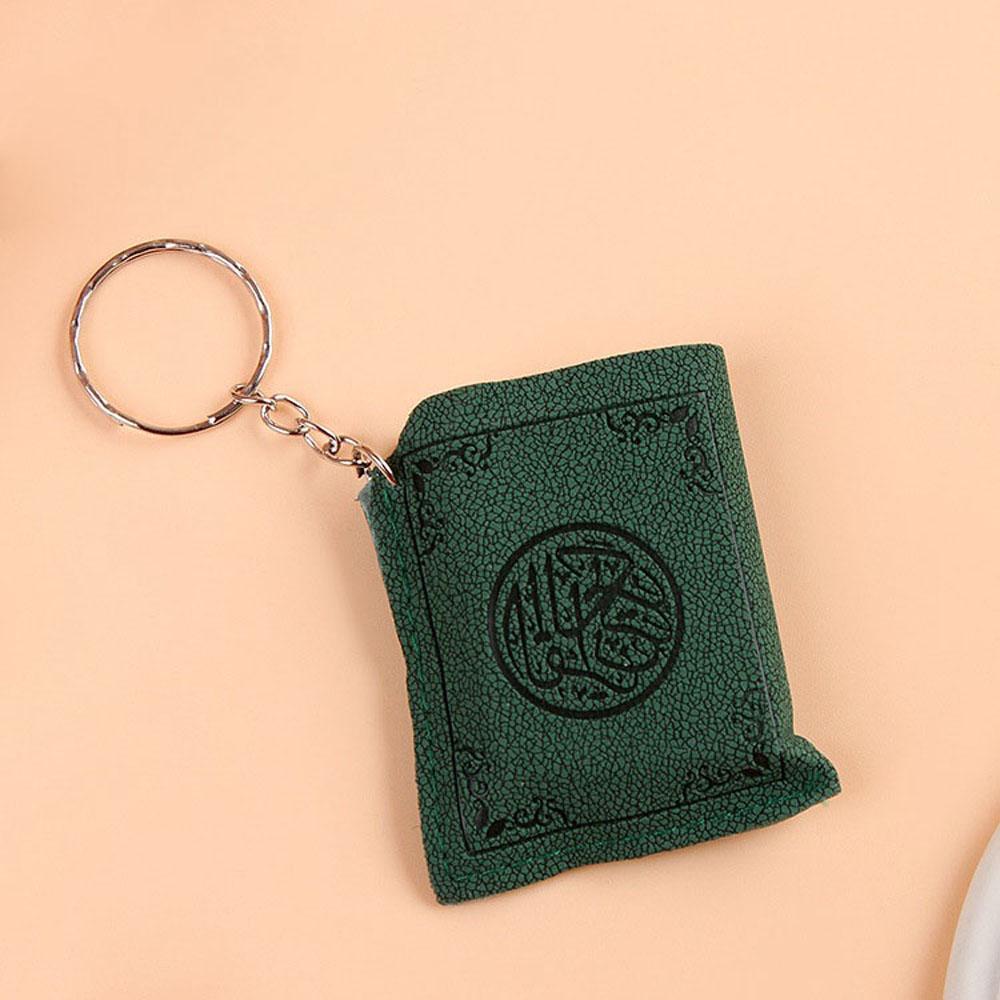 PC Religious Bag Accessories Koran Islamic Real Paper Pendant Keychain Key Ring Decoration Jewelry