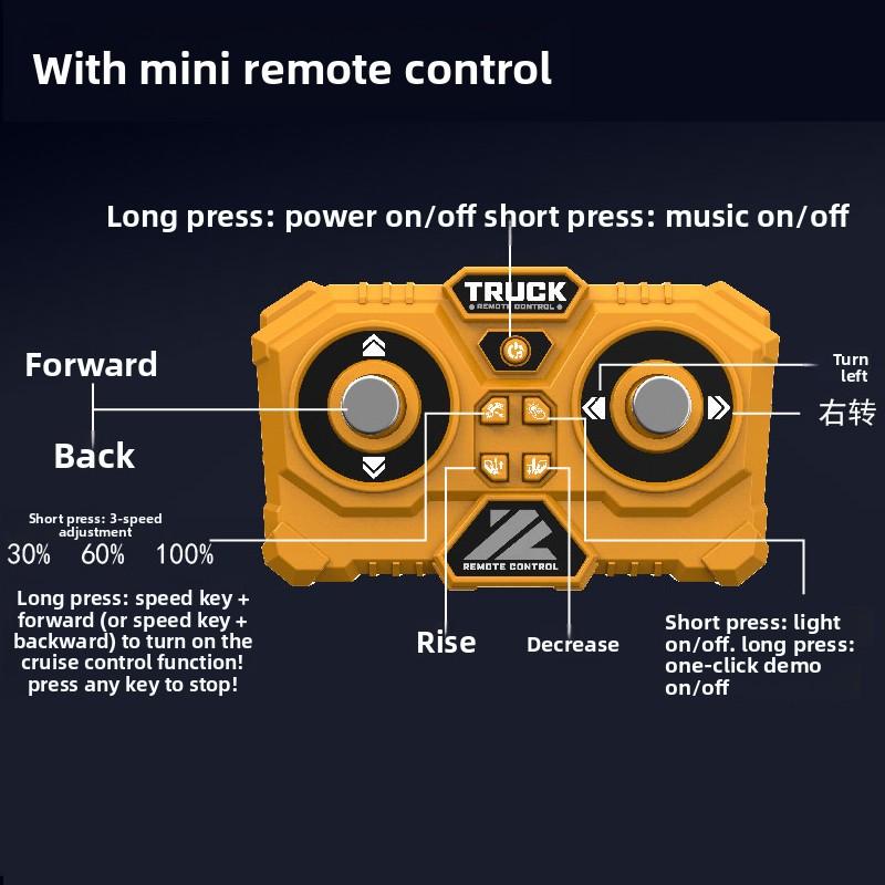 2-in-1 Desktop Mini Alloy Toy 1:64 Bluetooth Remote Control Forklift Car with Trailer Christmas New Year Gift In Color Box