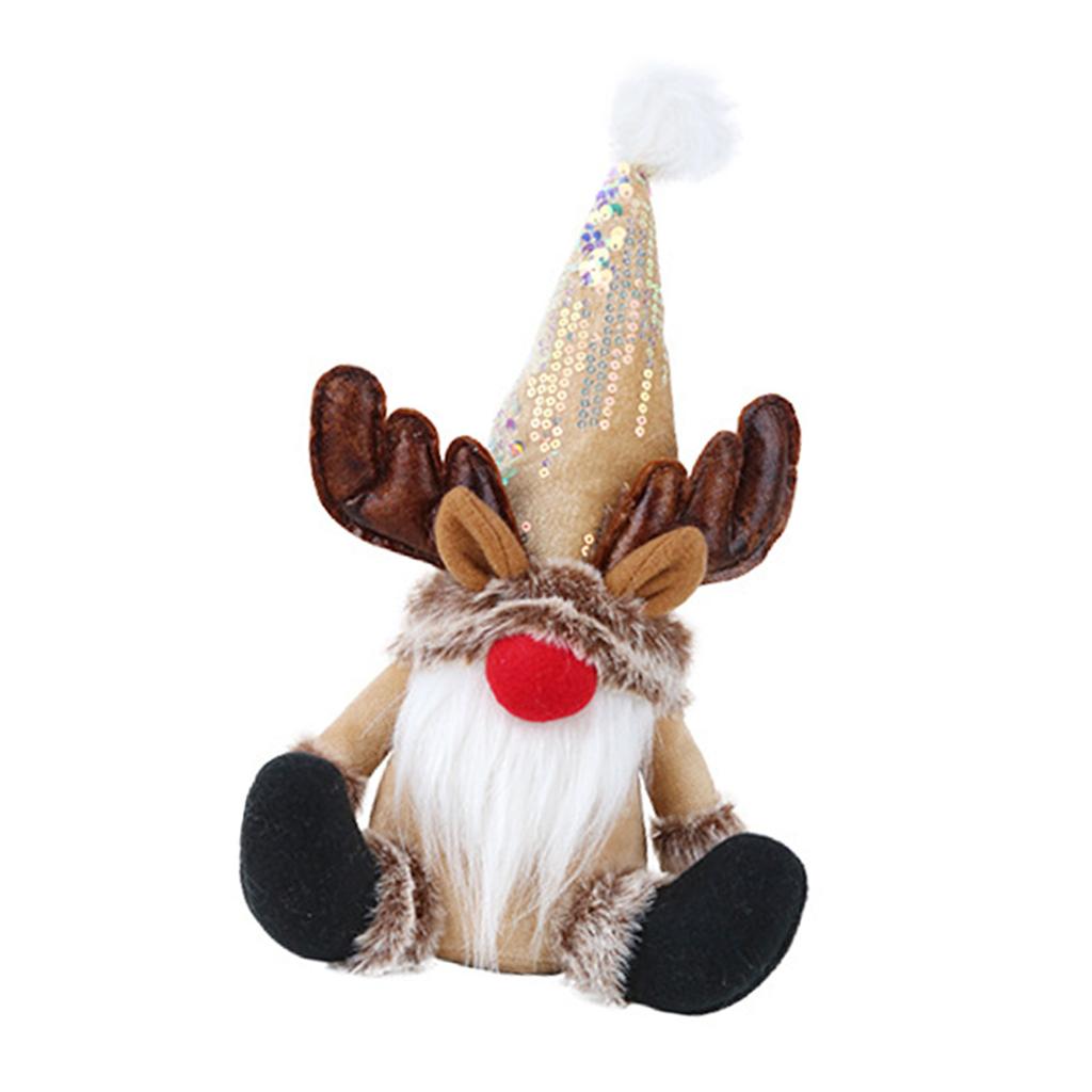 Christmas Plush Santa Gnomes Figurine with Long Hat Handcraft Stuffed Dolls for Holiday Party Decors Table Ornament