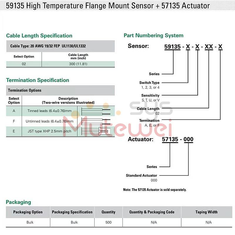 HAMLIN/LITTELFUSE Proximity Sensor 59135-1-S-02-A Reed Switch